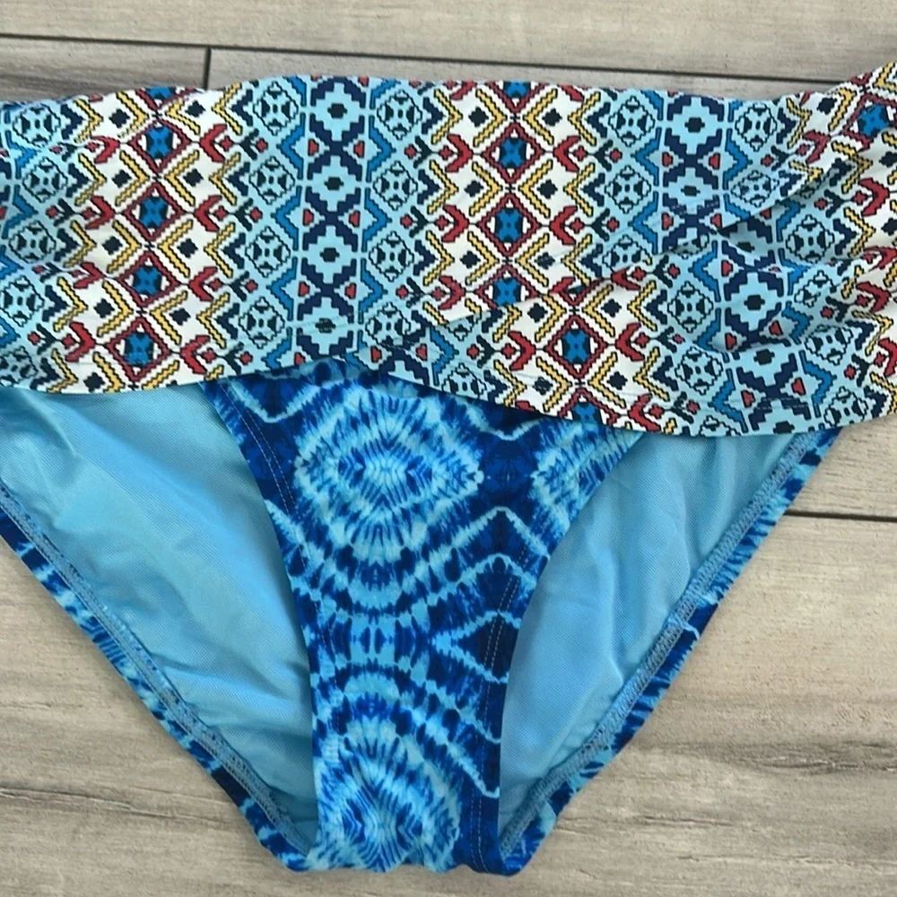 Bleu / Rod Beattie high waisted tie dye bikini swim bottoms size 12 NWOT